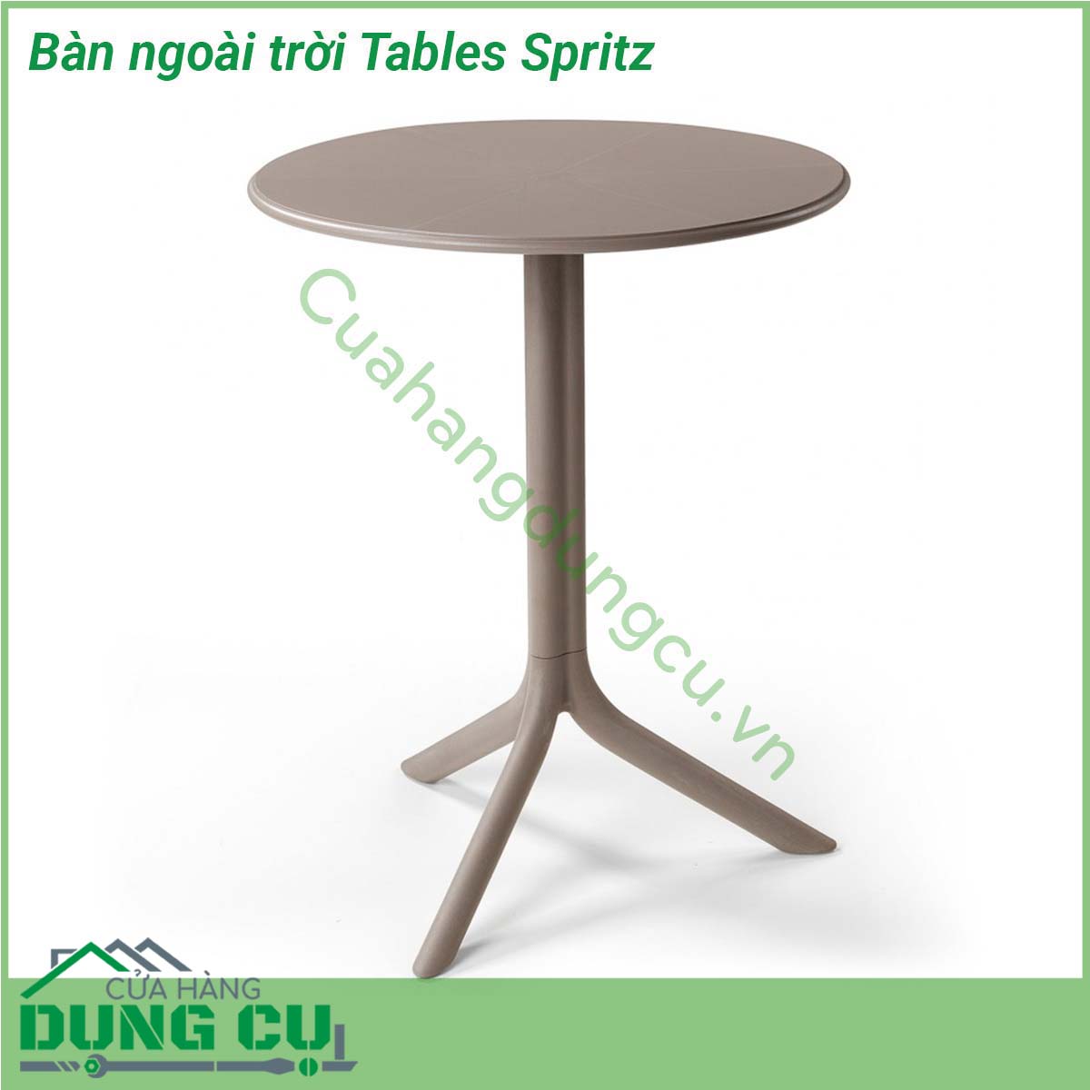 Bàn ngoài trời Tables Spritz được làm từ chất liệu Polypropylene pha sợi thủy tinh cao cấp được xử lý tia UV chịu được thời tiết mưa nắng khắc nghiệt Rất thích hợp với sân vườn ngoài trời