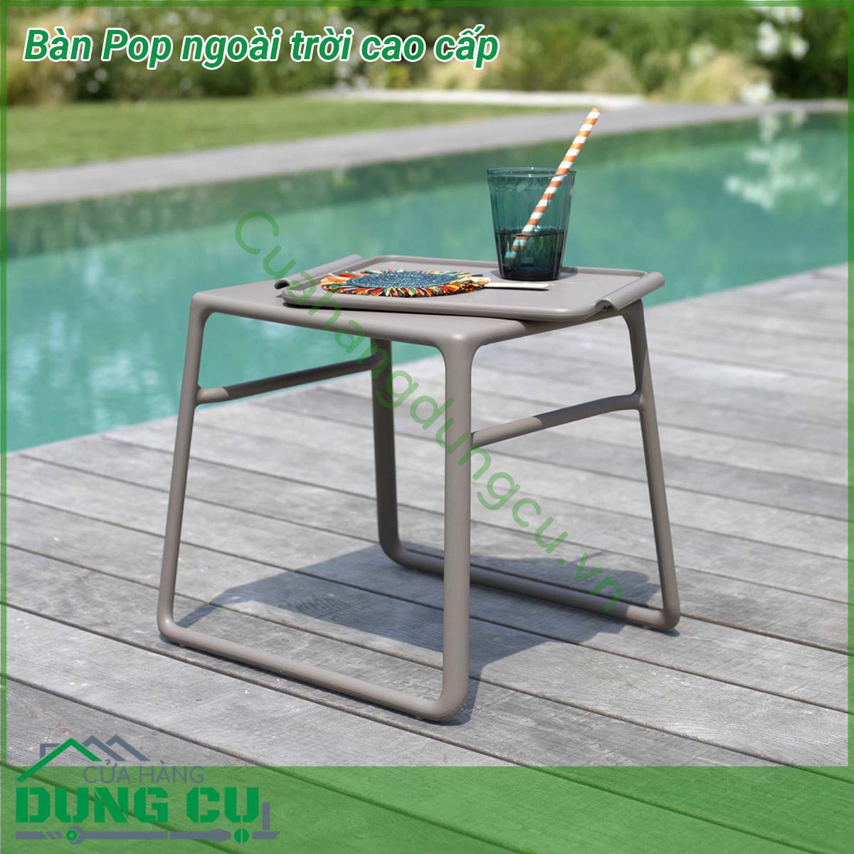 Bàn Pop ngoài trời cao cấp được làm từ chất liệu khung nhựa Polypropylene cao cấp pha sợi thủy tinh chống tia UV giúp cho sản phẩm chịu được tác động từ yếu tố môi trường và thời tiết Phù hợp với nhiều không gian ngoài trời  Bể bơi nhà hàng khách sạn khu vực BBQ