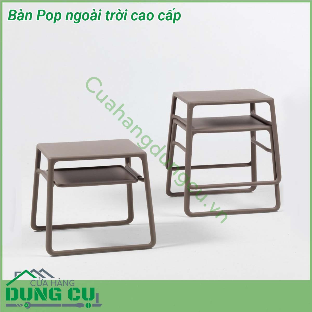 Bàn Pop ngoài trời cao cấp được làm từ chất liệu khung nhựa Polypropylene cao cấp pha sợi thủy tinh chống tia UV giúp cho sản phẩm chịu được tác động từ yếu tố môi trường và thời tiết Phù hợp với nhiều không gian ngoài trời  Bể bơi nhà hàng khách sạn khu vực BBQ