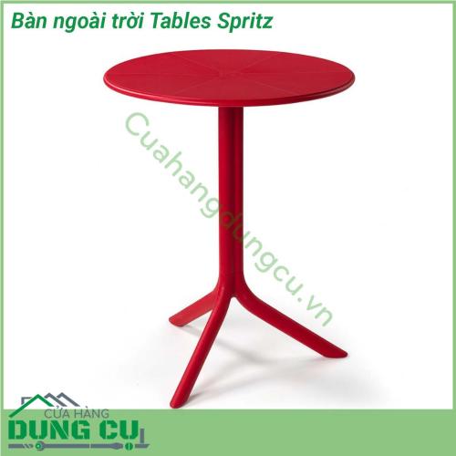 Bàn ngoài trời Tables Spritz được làm từ chất liệu Polypropylene pha sợi thủy tinh cao cấp được xử lý tia UV chịu được thời tiết mưa nắng khắc nghiệt Rất thích hợp với sân vườn ngoài trời