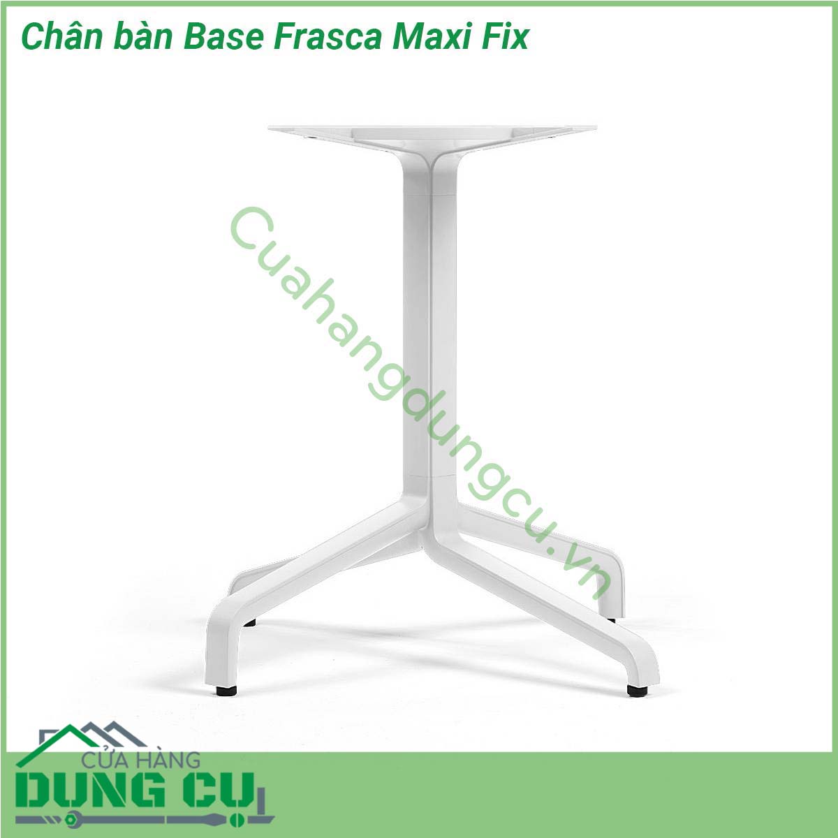 Chân bàn Base Frasca Maxi Fix một thiết kế ấn tượng lấy ý tưởng từ hình dáng của cây treo ngược với kiểu dáng bốn chân quanh trụ trung tâm của chân bàn  Chân bàn được làm bằng chất liệu nhôm sơn tĩnh điện cao cấp với kiểu dáng thiết kế sang trọng  có thể xếp gọn nhiều bàn vào nhau