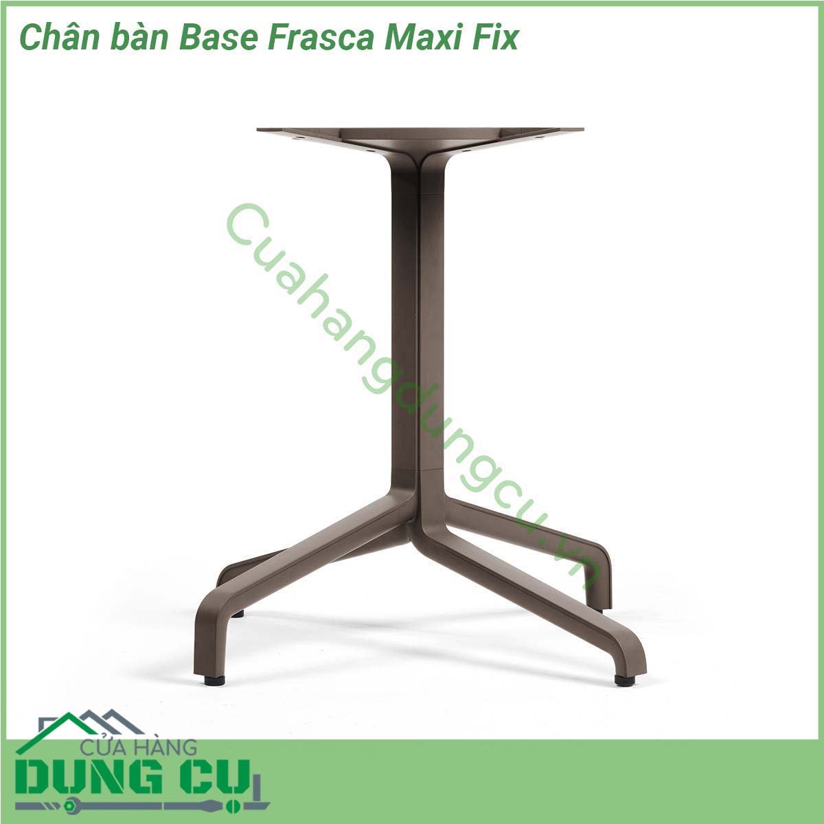 Chân bàn Base Frasca Maxi Fix một thiết kế ấn tượng lấy ý tưởng từ hình dáng của cây treo ngược với kiểu dáng bốn chân quanh trụ trung tâm của chân bàn  Chân bàn được làm bằng chất liệu nhôm sơn tĩnh điện cao cấp với kiểu dáng thiết kế sang trọng  có thể xếp gọn nhiều bàn vào nhau