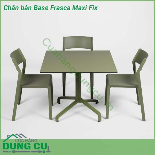 Chân bàn Base Frasca Maxi Fix một thiết kế ấn tượng lấy ý tưởng từ hình dáng của cây treo ngược với kiểu dáng bốn chân quanh trụ trung tâm của chân bàn  Chân bàn được làm bằng chất liệu nhôm sơn tĩnh điện cao cấp với kiểu dáng thiết kế sang trọng  có thể xếp gọn nhiều bàn vào nhau