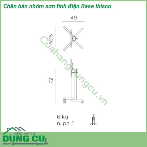 Chân bàn nhôm sơn tĩnh điện Base Ibisco mẫu chân bàn cao cấp thiết kế thông minh cho phép bạn có thể gập mặt bàn lại khi cần Chân sử dụng cho cả mặt bàn vuông và mặt bàn tròn