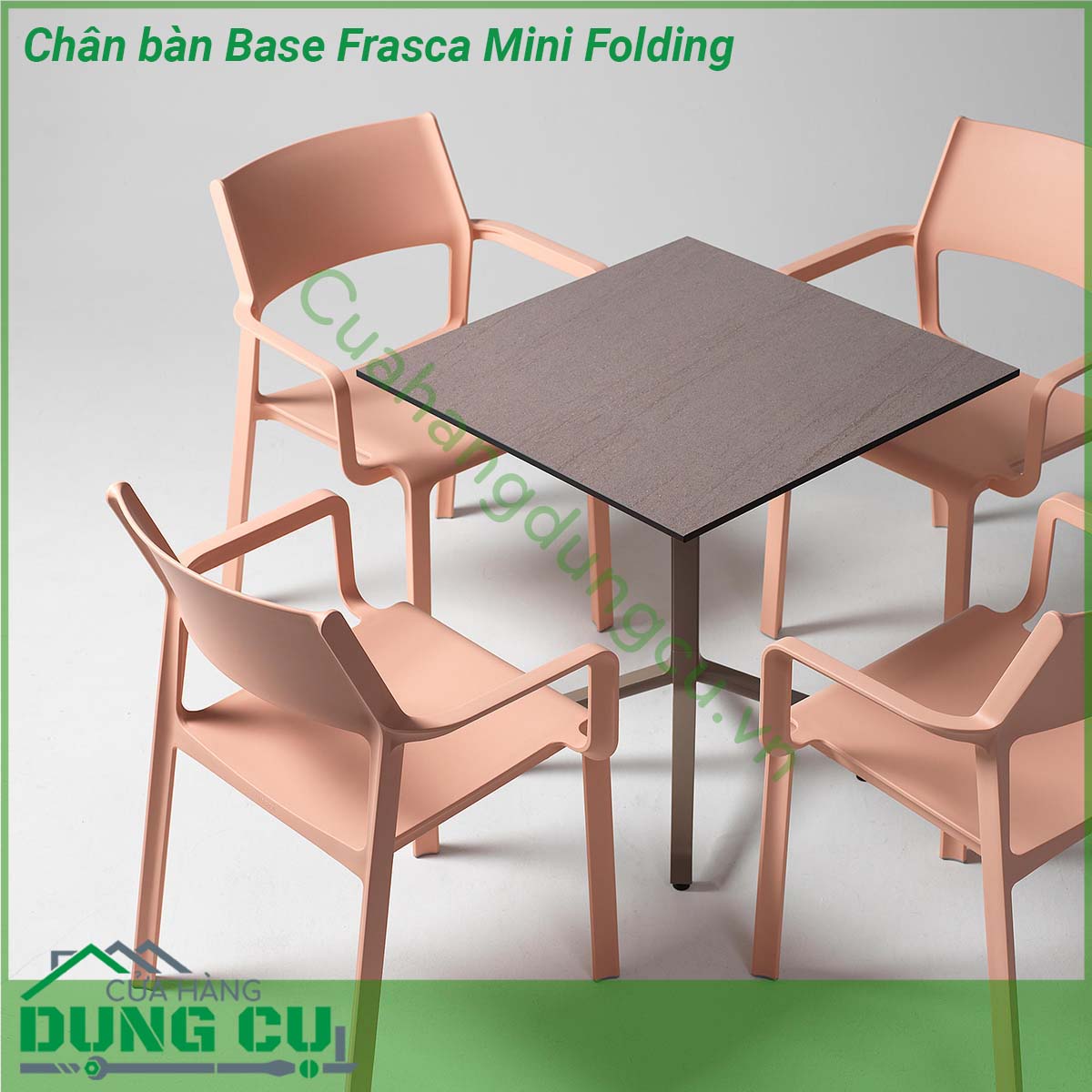 Chân bàn Base Frasca Mini Folding được làm bằng chất liệu nhôm sơn tĩnh điện chịu được thời tiết mưa nắng khắc nghiệt Rất thích hợp với sân vườn ngoài trời