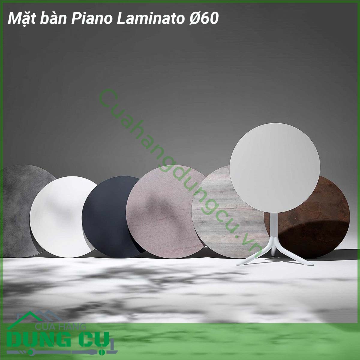 Mặt bàn Piano Laminato Ø60 được làm từ chất liệu cao cấp được xử lý tia UV chịu được thời tiết mưa nắng khắc nghiệt Rất thích hợp với sân vườn ngoài trời