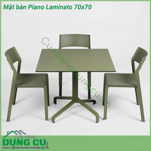 Mặt bàn Piano Laminato 70x70 được làm từ chất liệu cao cấp được xử lý tia UV chịu được thời tiết mưa nắng khắc nghiệt Rất thích hợp với sân vườn ngoài trời