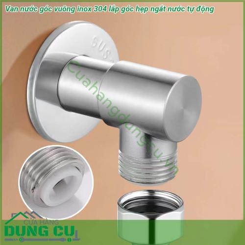 Van nước góc vuông inox 304 lắp góc hẹp ngắt nước tự động với chất liệu từ 100 inox 304 cao cấp không hoen gỉ không bong tróc không bị đổi màu sang màu xám mà luôn sáng bóng Với ren sắc nét dàng cho việc lắp đặt  Ổn định bảo vệ an toàn cho toàn bộ thiết bị nước trong gia đình bạn