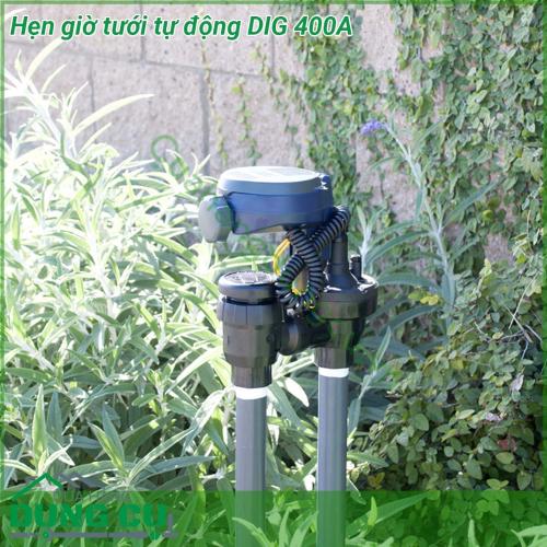 Hẹn giờ tưới tự động DIG 400A thiết kế đồng bộ với công nghệ điện từ hiện đại nhất thiết bị có thể vận hành trong thời gian 3 năm chỉ với 2 viên phin AA alkaline Tránh nước thâm nhập và hoạt động bền bỉ trong môi trường khắc nghiệt DIG 400A serries đơn giản phù hợp cho mọi hệ thống tưới