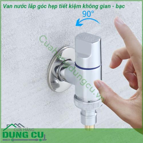 Van nước lắp góc hẹp tiết kiệm không gian - bạc được đúc bằng đồng nguyên khối chống ăn mòn bền đẹp và thân thiện môi trường Kiểu dáng đẹp sáng bóng thiết kế xoay 90 ° xả nước trơn tru không rò rỉ nước Có thể lắp đặt trong không gian nhỏ phù hợp với hầu hết sử dụng tại nhà