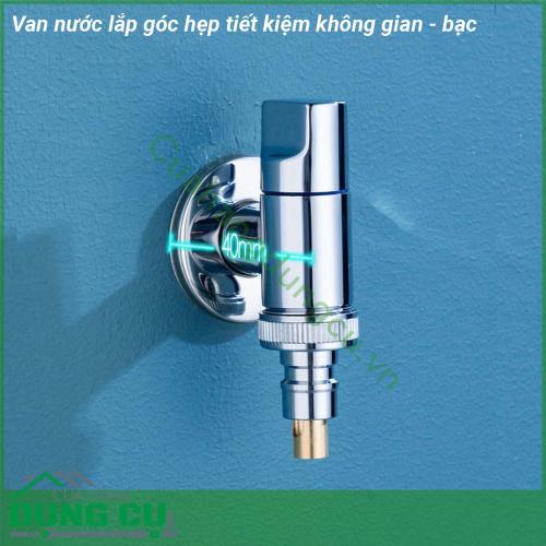 Van nước lắp góc hẹp tiết kiệm không gian - bạc được đúc bằng đồng nguyên khối chống ăn mòn bền đẹp và thân thiện môi trường Kiểu dáng đẹp sáng bóng thiết kế xoay 90 ° xả nước trơn tru không rò rỉ nước Có thể lắp đặt trong không gian nhỏ phù hợp với hầu hết sử dụng tại nhà