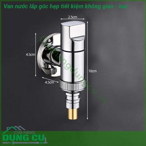 Van nước lắp góc hẹp tiết kiệm không gian - bạc được đúc bằng đồng nguyên khối chống ăn mòn bền đẹp và thân thiện môi trường Kiểu dáng đẹp sáng bóng thiết kế xoay 90 ° xả nước trơn tru không rò rỉ nước Có thể lắp đặt trong không gian nhỏ phù hợp với hầu hết sử dụng tại nhà