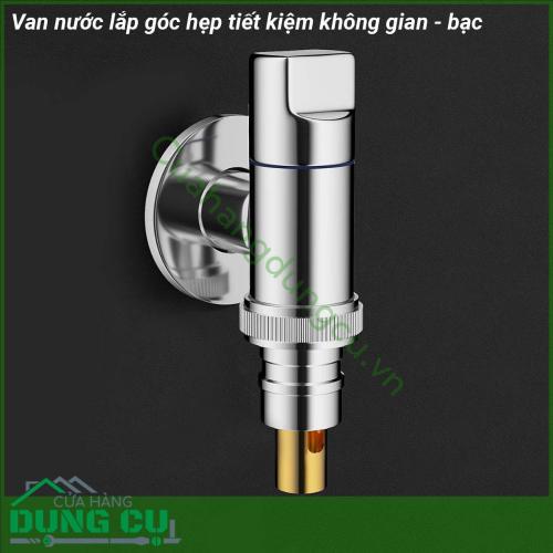 Van nước lắp góc hẹp tiết kiệm không gian - bạc được đúc bằng đồng nguyên khối chống ăn mòn bền đẹp và thân thiện môi trường Kiểu dáng đẹp sáng bóng thiết kế xoay 90 ° xả nước trơn tru không rò rỉ nước Có thể lắp đặt trong không gian nhỏ phù hợp với hầu hết sử dụng tại nhà