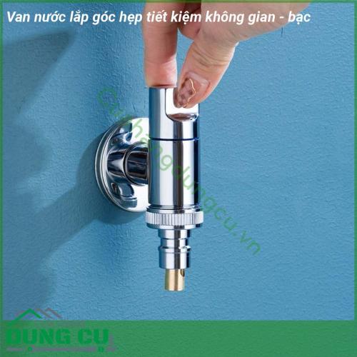 Van nước lắp góc hẹp tiết kiệm không gian - bạc được đúc bằng đồng nguyên khối chống ăn mòn bền đẹp và thân thiện môi trường Kiểu dáng đẹp sáng bóng thiết kế xoay 90 ° xả nước trơn tru không rò rỉ nước Có thể lắp đặt trong không gian nhỏ phù hợp với hầu hết sử dụng tại nhà