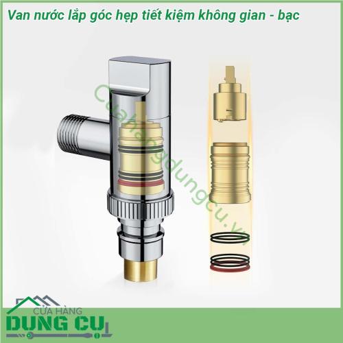 Van nước lắp góc hẹp tiết kiệm không gian - bạc được đúc bằng đồng nguyên khối chống ăn mòn bền đẹp và thân thiện môi trường Kiểu dáng đẹp sáng bóng thiết kế xoay 90 ° xả nước trơn tru không rò rỉ nước Có thể lắp đặt trong không gian nhỏ phù hợp với hầu hết sử dụng tại nhà