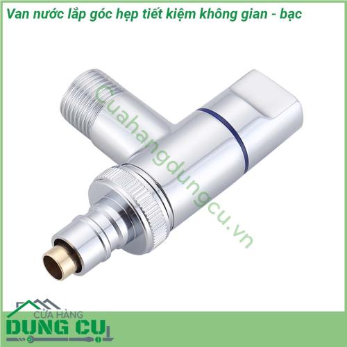 Van nước lắp góc hẹp tiết kiệm không gian - bạc được đúc bằng đồng nguyên khối chống ăn mòn bền đẹp và thân thiện môi trường Kiểu dáng đẹp sáng bóng thiết kế xoay 90 ° xả nước trơn tru không rò rỉ nước Có thể lắp đặt trong không gian nhỏ phù hợp với hầu hết sử dụng tại nhà