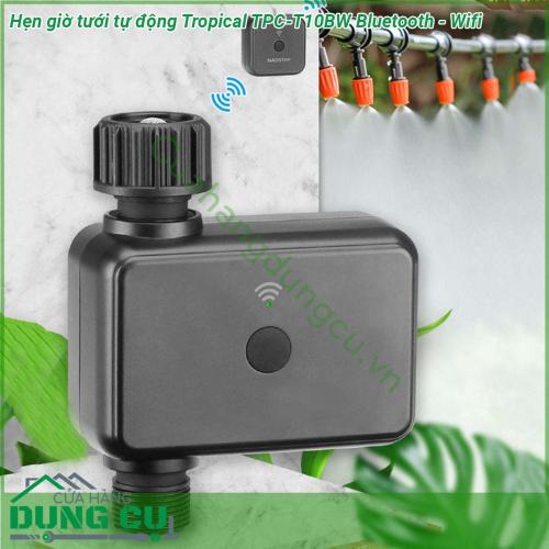 Hẹn giờ tưới tự động Tropical TPC-T10BW Bluetooth - Wifi được thiết kế để sử dụng cho hệ thống trồng rau sạch cây cảnh hoặc cây sân vườn Thiết bị giúp tối ưu quá trình tưới cây ngay cả khi bạn không có nhà hoặc bạn quên không tưới giúp cây phát triển tốt lượng nước tưới được định trước tránh lãng phí nước