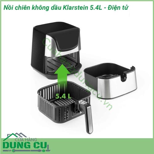 Nồi chiên không dầu Klarstein 5 4L - Điện tử có thiết kế sang trọng với vỏ ngoài làm từ inox cao cấp không gỉ được ứng dụng công nghệ Cool Touch cách nhiệt chống nóng vô cùng an toàn đồng thời giúp bạn dễ dàng vệ sinh lau chùi