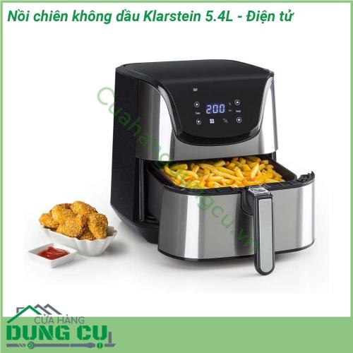 Nồi chiên không dầu Klarstein 5 4L - Điện tử có thiết kế sang trọng với vỏ ngoài làm từ inox cao cấp không gỉ được ứng dụng công nghệ Cool Touch cách nhiệt chống nóng vô cùng an toàn đồng thời giúp bạn dễ dàng vệ sinh lau chùi