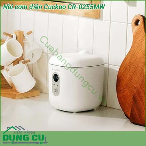 Nồi cơm điện mini Cuckoo CR-0255MW tối đa 2 người ăn Với dung tích nhỏ cùng thiết kế tối giản mang đến cho không gian bếp nhà bạn sự trang nhã và tinh tế