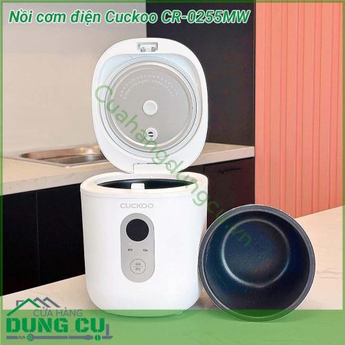 Nồi cơm điện mini Cuckoo CR-0255MW tối đa 2 người ăn Với dung tích nhỏ cùng thiết kế tối giản mang đến cho không gian bếp nhà bạn sự trang nhã và tinh tế