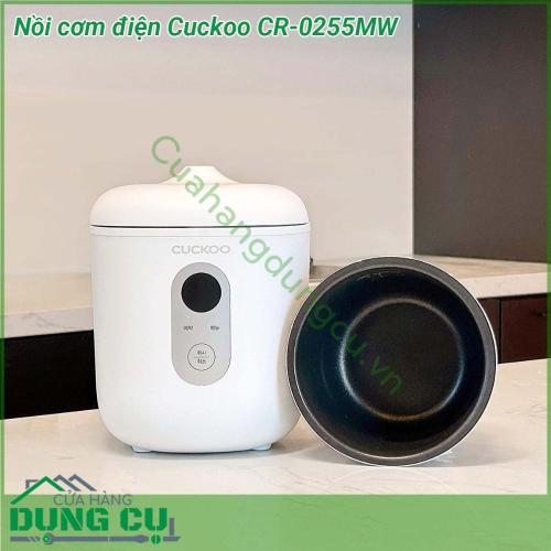 Nồi cơm điện mini Cuckoo CR-0255MW tối đa 2 người ăn Với dung tích nhỏ cùng thiết kế tối giản mang đến cho không gian bếp nhà bạn sự trang nhã và tinh tế