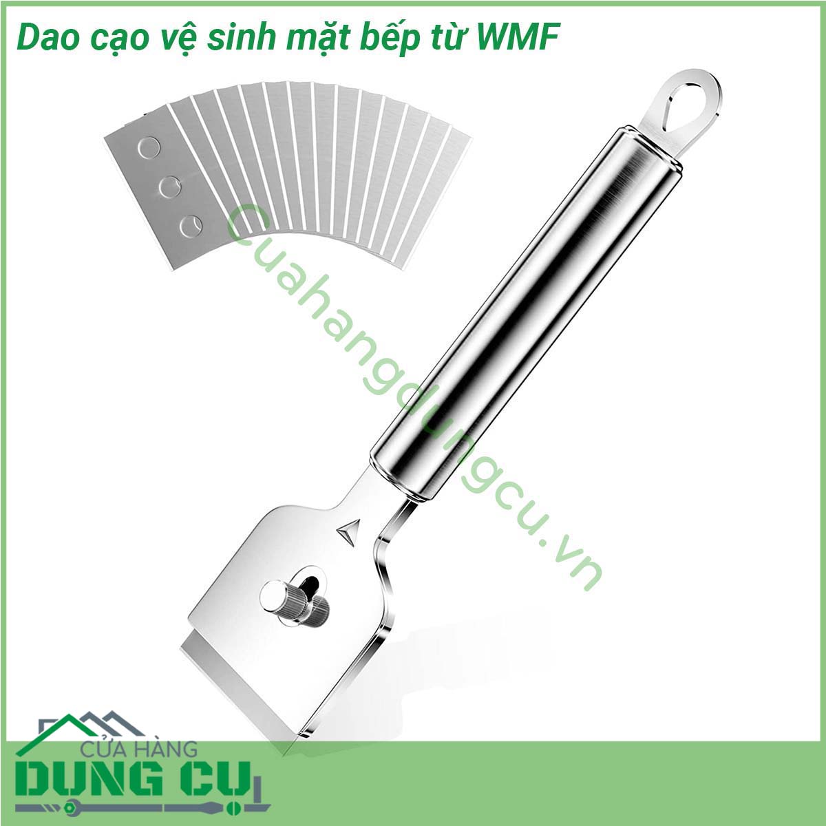 Dao cạo vệ sinh mặt bếp từ WMF là một trong những dụng cụ dọn vệ sinh bếp từ bếp hồng ngoại được làm bằng chất liệu thép không gỉ giúp đánh bay những vết bẩn vết bám cứng đầu trên bề mặt bếp và bảo vệ bếp một cách tốt nhất không làm bếp bị xước hay hư hỏng gì Nhờ vậy sản phẩm dao cạo vệ sinh mặt bếp từ này ngày càng được nhiều người sử dụng bếp từ bếp hồng ngoại bếp điện nhiều