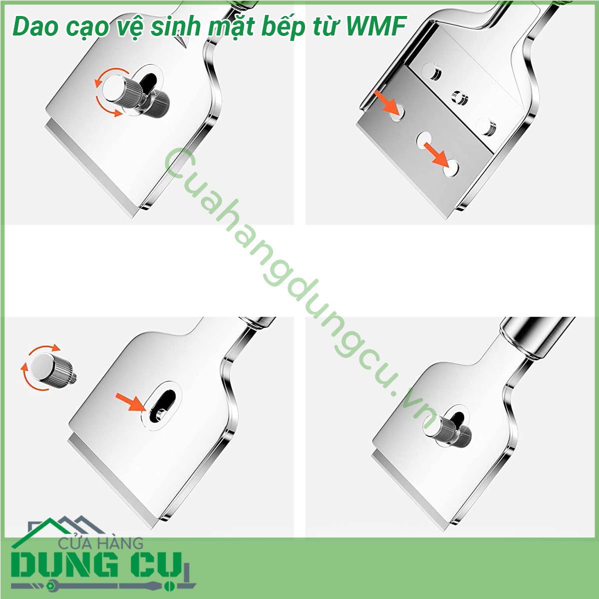 Dao cạo vệ sinh mặt bếp từ WMF là một trong những dụng cụ dọn vệ sinh bếp từ bếp hồng ngoại được làm bằng chất liệu thép không gỉ giúp đánh bay những vết bẩn vết bám cứng đầu trên bề mặt bếp và bảo vệ bếp một cách tốt nhất không làm bếp bị xước hay hư hỏng gì Nhờ vậy sản phẩm dao cạo vệ sinh mặt bếp từ này ngày càng được nhiều người sử dụng bếp từ bếp hồng ngoại bếp điện nhiều