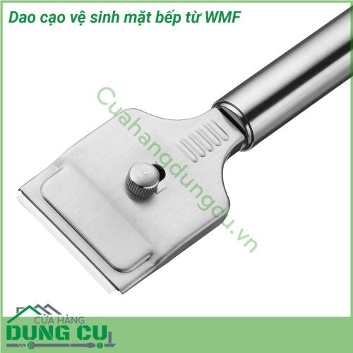 Dao cạo vệ sinh mặt bếp từ WMF là một trong những dụng cụ dọn vệ sinh bếp từ bếp hồng ngoại được làm bằng chất liệu thép không gỉ giúp đánh bay những vết bẩn vết bám cứng đầu trên bề mặt bếp và bảo vệ bếp một cách tốt nhất không làm bếp bị xước hay hư hỏng gì Nhờ vậy sản phẩm dao cạo vệ sinh mặt bếp từ này ngày càng được nhiều người sử dụng bếp từ bếp hồng ngoại bếp điện nhiều