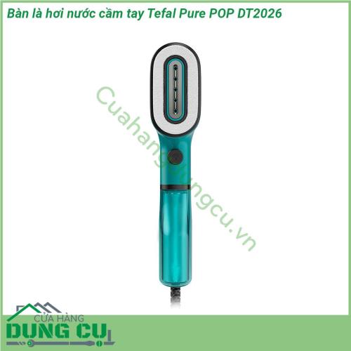 Bàn là hơi nước cầm tay Tefal Pure POP DT2026 chỉ nặng 700g và sẵn sàng sử dụng trong vòng 15 giây  Với màu xanh đại dương cùng kiểu dáng mỏng hiện đại chiếc bàn ủi hơi nước nổi bật này trông thật sắc nét  Nhẹ và nhỏ gọn chiếc bàn ủi hơi nước nhỏ này được thiết kế để đi du lịch  