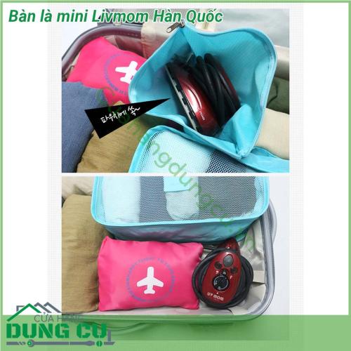 Bàn là mini Livmom Hàn Quốc chiếc bàn là rất được ưa chuộng tại Hàn bởi ngoài việc là rất nhanh và phẳng nó còn có kiểu dáng đẹp nhỏ gọn bằng lòng bàn tay mặt bàn là bằng thép không gỉ rất tiện để mang đi du lịch công tác hay cho các bạn lớn một xíu có thể là quần áo giúp bố mẹ ở nhà mà rất an toàn