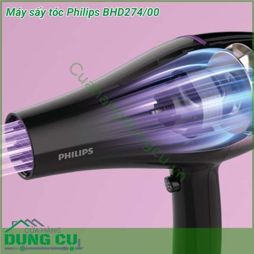 Máy sấy tóc Philips BHD274 00 với lớp bọc ngoài của máy sấy được làm bằng loại nhựa ABS cao cấp sản phẩm được làm từ chất liệu này sẽ có đồ bền và chịu lực cao đảm bảo thời gian sử dụng được lâu hơn  Công suất của máy sấy lên đến 2200 W đây là công suất lớn khiến máy sấy hoạt động một cách mạnh mẽ tốc độ làm khô nhanh chóng hiệu quả  