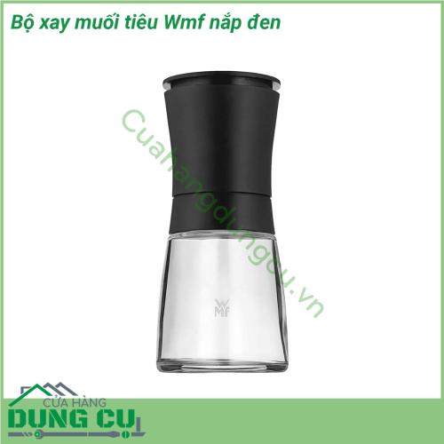 Bộ xay muối tiêu Wmf nắp đen với thiết kế tiện dụng giúp xay và rắc tiêu trực tiếp khi cần sản phẩm phù hợp có mặt trong mọi bữa ăn của gia đình Dụng cụ được làm bằng chất liệu nhựa và thủy tinh sang trọng độ bền cao và rất dễ vệ sinh Sản phẩm phù hợp có mặt trong mọi bữa ăn của các gia đình hiện đại