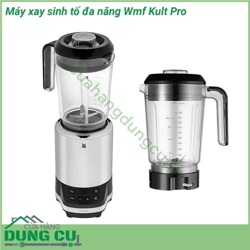 Máy xay sinh tố đa năng Wmf Kult Pro có kích thước thon gọn không quá to và cồng kềnh  Lưỡi dao có 6 cánh được làm từ chất liệu thép không gỉ Cromargan cực kì sắc bạn hoàn toàn có thể làm rất nhiều thứ với chiếc máy xay đa năng này xay sinh tố đá bào xay thịt cá tôm cua nghiền các loại hạt cứng như cà phê lạc…