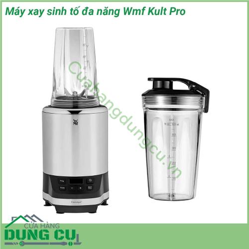 Máy xay sinh tố đa năng Wmf Kult Pro có kích thước thon gọn không quá to và cồng kềnh  Lưỡi dao có 6 cánh được làm từ chất liệu thép không gỉ Cromargan cực kì sắc bạn hoàn toàn có thể làm rất nhiều thứ với chiếc máy xay đa năng này xay sinh tố đá bào xay thịt cá tôm cua nghiền các loại hạt cứng như cà phê lạc…