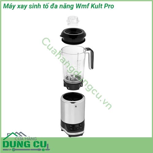 Máy xay sinh tố đa năng Wmf Kult Pro có kích thước thon gọn không quá to và cồng kềnh  Lưỡi dao có 6 cánh được làm từ chất liệu thép không gỉ Cromargan cực kì sắc bạn hoàn toàn có thể làm rất nhiều thứ với chiếc máy xay đa năng này xay sinh tố đá bào xay thịt cá tôm cua nghiền các loại hạt cứng như cà phê lạc…