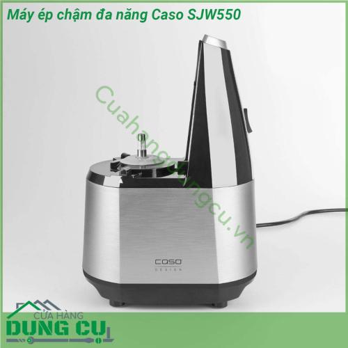 Máy ép chậm đa năng Caso SJW550 sản xuất bằng công nghệ hiện đại với chất liệu vỏ nhôm cao cấp chắc chắn nên loại máy ép chậm này hoạt động ổn định có tuổi thọ cao hơn và bền bỉ gấp 5 lần so với thông thường Máy ép chậm Caso Sjw 550 hoạt động dựa trên động cơ có công suất 240W cho phép vận hành êm ái mà không để lại tiếng ồn Chuyển động nhẹ nhàng không rung lắc hoặc quá nóng trong quá trình sử dụng  