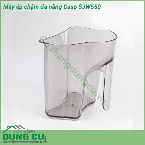 Máy ép chậm đa năng Caso SJW550 sản xuất bằng công nghệ hiện đại với chất liệu vỏ nhôm cao cấp chắc chắn nên loại máy ép chậm này hoạt động ổn định có tuổi thọ cao hơn và bền bỉ gấp 5 lần so với thông thường Máy ép chậm Caso Sjw 550 hoạt động dựa trên động cơ có công suất 240W cho phép vận hành êm ái mà không để lại tiếng ồn Chuyển động nhẹ nhàng không rung lắc hoặc quá nóng trong quá trình sử dụng  