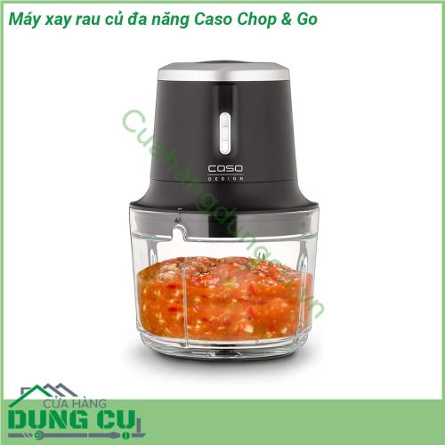 Máy xay rau củ đa năng Caso Chop Go được làm bằng thép không gỉ chất lượng cao Máy xay thịt rau củ quả Caso được trang bị 4 lưỡi dao làm bằng thép không gỉ có thể dùng để xay mọi loại rau củ quả hạt gia vị cho hiệu quả tối đa thức ăn được cắt thái nhỏ đồng đều