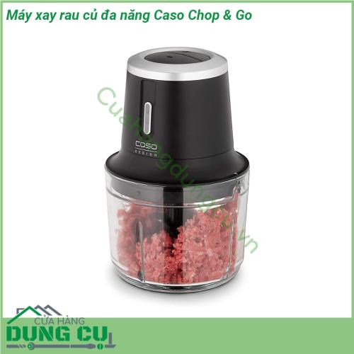 Máy xay rau củ đa năng Caso Chop Go được làm bằng thép không gỉ chất lượng cao Máy xay thịt rau củ quả Caso được trang bị 4 lưỡi dao làm bằng thép không gỉ có thể dùng để xay mọi loại rau củ quả hạt gia vị cho hiệu quả tối đa thức ăn được cắt thái nhỏ đồng đều