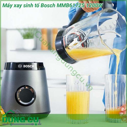 Máy xay sinh tố Bosch MMB6172S 1200W là một sản phẩm cao cấp của thương hiệu đến từ Đức - BOSCH với thiết kế hiện đại công suất mạnh mẽ và tính năng đa dạng Không chỉ là một máy xay sinh tố thông thường sản phẩm này còn có chức năng pha trộn giúp tạo ra các loại sinh tố đồ uống hoặc nước ép tuyệt vời