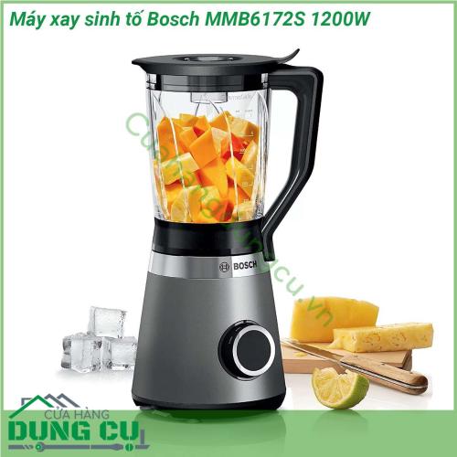 Máy xay sinh tố Bosch MMB6172S 1200W là một sản phẩm cao cấp của thương hiệu đến từ Đức - BOSCH với thiết kế hiện đại công suất mạnh mẽ và tính năng đa dạng Không chỉ là một máy xay sinh tố thông thường sản phẩm này còn có chức năng pha trộn giúp tạo ra các loại sinh tố đồ uống hoặc nước ép tuyệt vời