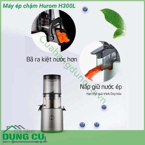 Máy ép chậm Hurom H300L loại máy ép chậm hiện đại sở hữu kiểu dáng gọn nhẹ với màu sắc trang nhã Với dung tích bình chứa lớn 350ml và lưới lọc kết hợp trục ép hai lưỡi động cơ bền bỉ tốc độ quay lớn 70 vòng phút có khả năng ép kiệt mọi nguyên liệu cùng những tính năng đã được cải tiến hoàn toàn nhược điểm dòng máy tiền nhiệm như gây ồn nóng máy hay tự động dừng nghỉ Hurom H300L chắc chắn là giải pháp chăm sóc sức khỏe hàng đầu cho mọi gia đình  