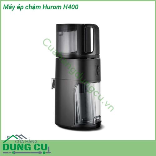 Máy ép chậm Hurom H400 được ưa chuộng với thiết kế đẹp sang trọng cùng động cơ máy bền bỉ giữ được độ nguyên chất của trái cây rau củ quả hoạt động liên tục 30 phút với công suất 150w