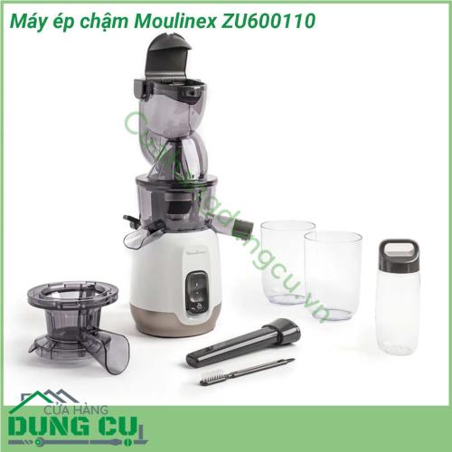 Máy ép chậm Moulinex ZU600110 với công nghệ mới đảm bảo chiết xuất nước trái cây hiệu quả giữ nguyên hương vị màu sắc tự nhiên và tất cả các chất dinh dưỡng của trái cây và rau yêu thích của bạn Nhờ ống tiếp liệu cực lớn (85 mm) bạn không cần phải cắt trước trái cây và rau của mình  Moulinex ZU600110 dễ dàng làm sạch nhờ chương trình “EasyClean” tự động để đơn giản hóa cuộc sống hàng ngày của bạn