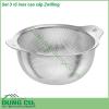 Set 3 rổ inox cao cấp Zwilling gồm 3 chiếc làm bằng thép không gỉ 18 10 phù hợp dùng để rửa trái cây rau quả rây lọc các sợi mì ống khoai tây Lý tưởng để rửa trái cây và rau quả làm ráo mì ống thực phẩm nấu chín và hơn thế nữa Chiếc rổ bằng thép không gỉ bền và chắc chắn sẽ là vật bổ sung hữu ích và phong cách trong nhà bếp của bạn