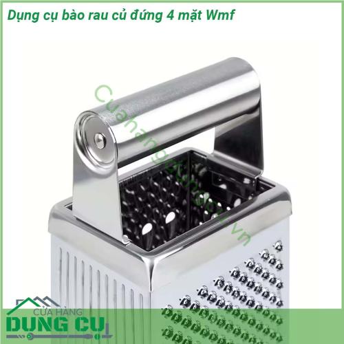 Dụng cụ bào rau củ đứng 4 mặt Wmf giúp bạn có thể bào và nạo trái cây rau củ và nhiều loại thực phẩm khác như gừng các loại hạt sô cô la một cách nhanh chóng và ít tốn công sức Dụng cụ nạo hình vuông với 4 bề mặt nạo có kích thước và kiểu nạo khác nhau được sử dụng linh hoạt đa năng là dụng cụ nạo hoàn hảo trong nhà bếp của bạn Lý tưởng để nạo thái bào dưa chuột cà rốt gừng táo các loại hạt nhục đậu khấu sô cô la chanh và vỏ cam…