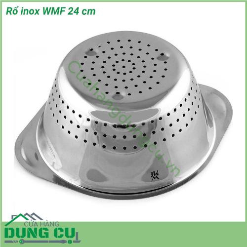 Rổ inox WMF 24 cm thích hợp làm rổ đựng hoa quả rau sống rau củ các loại Bày bàn ăn cũng rất đẹp mắt Rổ được làm từ chất liệu thép không gỉ bền trọn đời Thiết kế nhiều lỗ đục thiết kế hợp lý nên nước được chảy ra dễ dàng