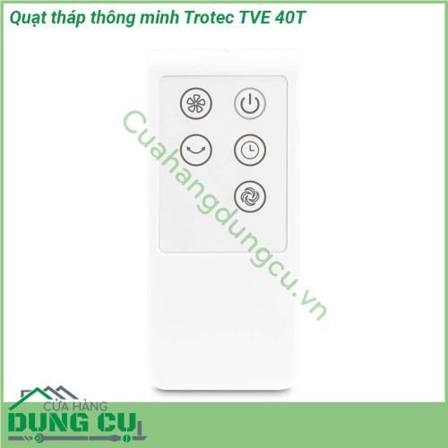 Quạt tháp thông minh Trotec TVE 40T cực kỳ linh hoạt có thể mang lại hiệu quả làm mát mong muốn mọi lúc  Với các chế độ hoạt động khác nhau về cơ bản  quạt tháp Trotec kết hợp ba thiết bị trong một vỏ mỏng thời trang  Trong quá trình hoạt động bình thường  Quạt Tháp Trotec chạy liên tục giúp luân chuyển không khí trong phòng khách và không gian làm việc một cách đáng tin cậy  Đảm bảo cho không khí trong phòng dễ chịu bất cứ lúc nào