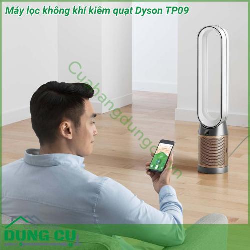 Máy lọc không khí kiêm quạt Dyson TP09 có thiết kế nguyên khối bằng nhựa Khu vực màu trắng trên cùng là để lưu thông không khí trong khi khu vực màu vàng bên dưới là để hút gió Những tấm lưới vàng này có thể tháo rời phía sau là các bộ lọc không khí Có hai lớp bộ lọc Đầu tiên là tấm lọc lưới thép được đặt ngay phía trên máy lọc không khí Trên cùng các bộ lọc HEPA màu trắng được đặt Cuối cùng các lưới vàng bao phủ bộ lọc HEPA để có vẻ ngoài sạch sẽ